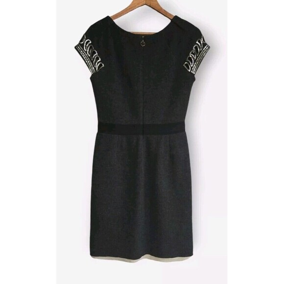 Tory Burch Minnie Sheath Dress Womens Small Black Embellished Wool Lined - Picture 9 of 12